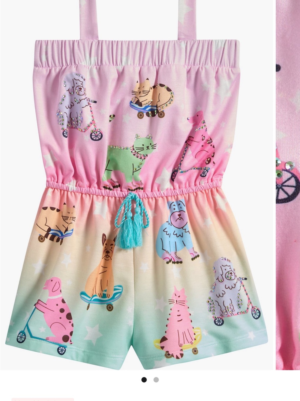 Truly Me Pastel Pink & Mint Animal Scooter Romper